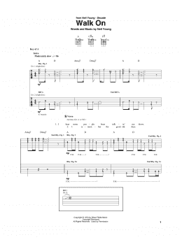 page one of Walk On (Guitar Rhythm Tab)