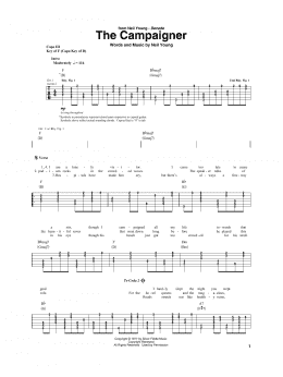 page one of The Campaigner (Guitar Rhythm Tab)