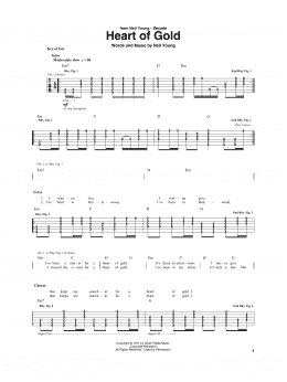 page one of Heart Of Gold (Guitar Rhythm Tab)