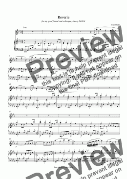 page one of Reverie for Oboe and Piano