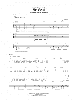 page one of Mr. Soul (Guitar Rhythm Tab)