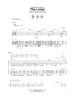 page one of The Loner (Guitar Rhythm Tab)