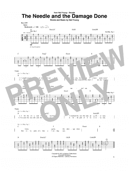 page one of The Needle And The Damage Done (Guitar Rhythm Tab)