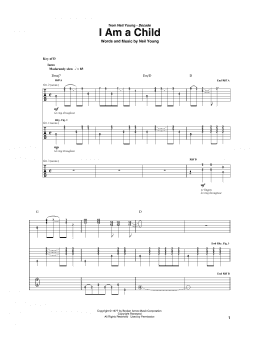 page one of I Am A Child (Guitar Rhythm Tab)