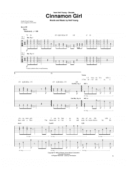 page one of Cinnamon Girl (Guitar Rhythm Tab)