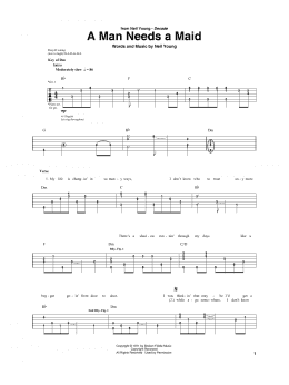 page one of A Man Needs A Maid (Guitar Rhythm Tab)