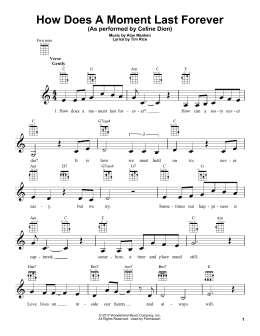 page one of How Does A Moment Last Forever (from Beauty And The Beast) (Ukulele)