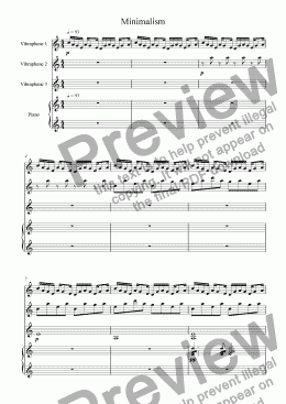 page one of Minimal Composition for Piano and Vibrophones