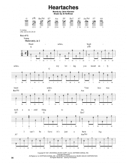 page one of Heartaches (Banjo Tab)