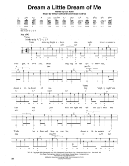 page one of Dream A Little Dream Of Me (Banjo Tab)