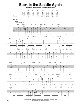 page one of Back In The Saddle Again (Banjo Tab)