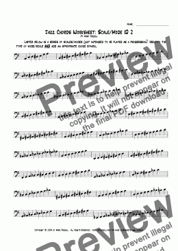 page one of Jazz All Scales ID 2 Worksheet
