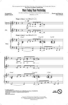 page one of More Today Than Yesterday (SSA Choir)
