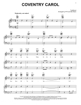 page one of Coventry Carol (Piano, Vocal & Guitar Chords (Right-Hand Melody))
