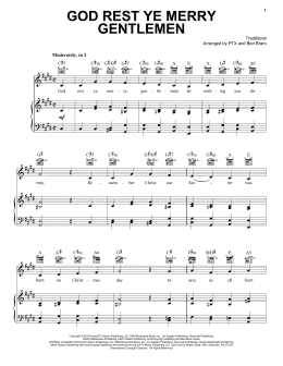 page one of God Rest Ye Merry Gentlemen (Piano, Vocal & Guitar Chords (Right-Hand Melody))