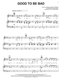 page one of Good To Be Bad (Piano, Vocal & Guitar Chords (Right-Hand Melody))