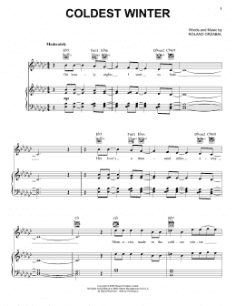 page one of Coldest Winter (Piano, Vocal & Guitar Chords (Right-Hand Melody))