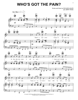 page one of Who's Got The Pain? (Piano, Vocal & Guitar Chords (Right-Hand Melody))