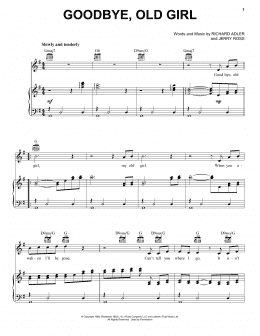 page one of Goodbye, Old Girl (Piano, Vocal & Guitar Chords (Right-Hand Melody))