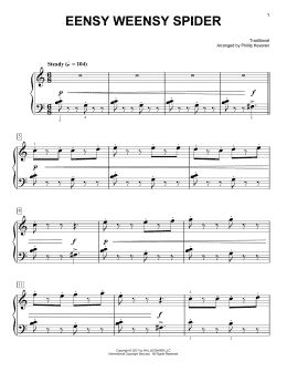 page one of Eensy Weensy Spider [Classical version] (arr. Phillip Keveren) (Easy Piano)