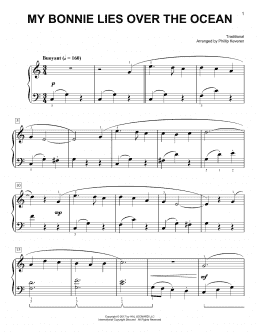 page one of My Bonnie Lies Over The Ocean [Classical version] (arr. Phillip Keveren) (Easy Piano)
