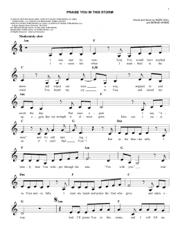page one of Praise You In This Storm (Lead Sheet / Fake Book)