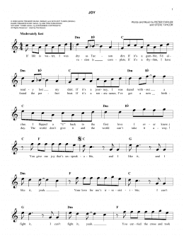 page one of Joy (Easy Lead Sheet / Fake Book)