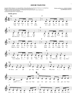 page one of Give Me Your Eyes (Easy Lead Sheet / Fake Book)