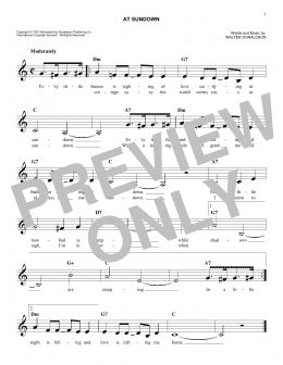 page one of At Sundown (Lead Sheet / Fake Book)