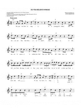 page one of Do You Believe In Magic (Easy Lead Sheet / Fake Book)