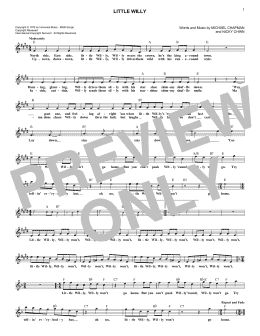 page one of Little Willy (Lead Sheet / Fake Book)