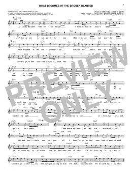 page one of What Becomes Of The Broken Hearted (Lead Sheet / Fake Book)