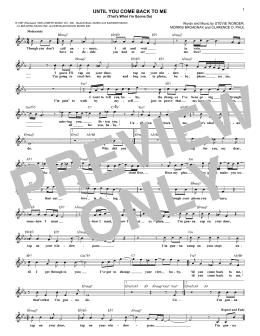 page one of Until You Come Back To Me (That's What I'm Gonna Do) (Lead Sheet / Fake Book)