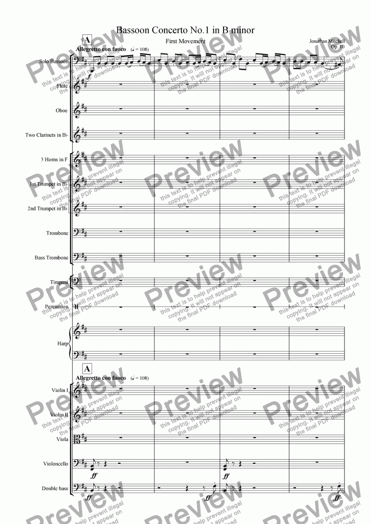 page one of Bassoon Concerto 1st Movement (Alternative Version)