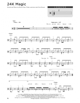 page one of 24K Magic (Drum Chart)