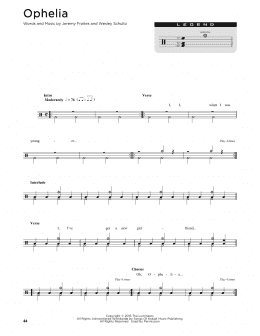 page one of Ophelia (Drum Chart)