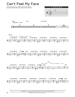 page one of Can't Feel My Face (Drum Chart)