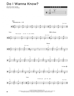 page one of Do I Wanna Know? (Drum Chart)