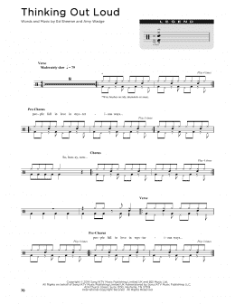 page one of Thinking Out Loud (Drum Chart)