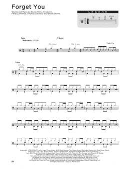 page one of Forget You (Drum Chart)