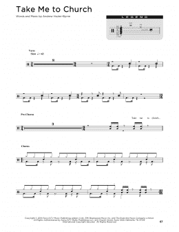 page one of Take Me To Church (Drum Chart)