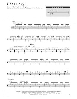 page one of Get Lucky (Drum Chart)