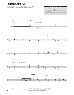 page one of Radioactive (Drum Chart)