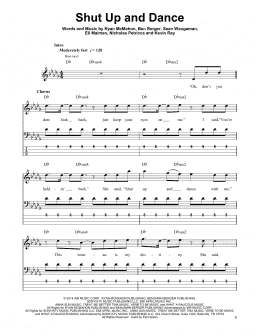 page one of Shut Up And Dance (Bass Guitar Tab)