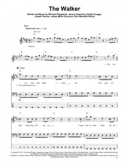 page one of The Walker (Bass Guitar Tab)