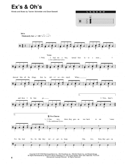 page one of Ex's & Oh's (Drums Transcription)