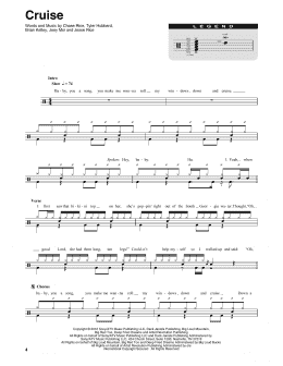 page one of Cruise (Drums Transcription)