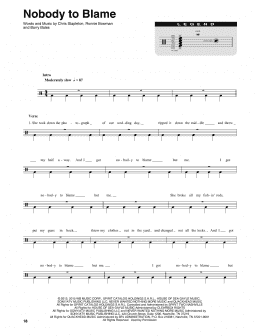 page one of Nobody To Blame (Drums Transcription)