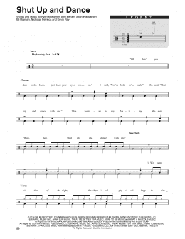 page one of Shut Up And Dance (Drums Transcription)