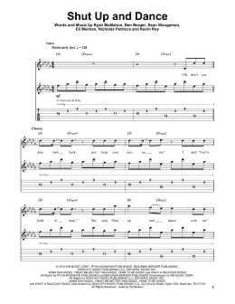 page one of Shut Up And Dance (Guitar Tab (Single Guitar))